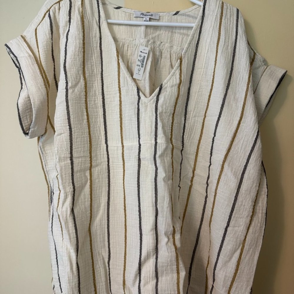 NWT Madewell Lightspun Westing Shirt in Stripe XL